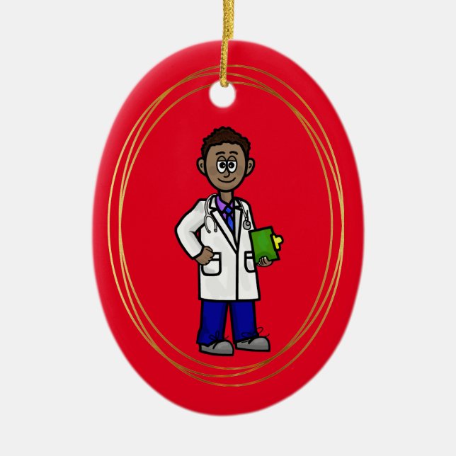 Enfeites de natal de Médico Negro (Frente)