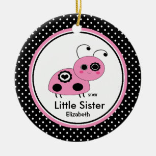 Enfeites de natal de Menina Rosa Ladybug