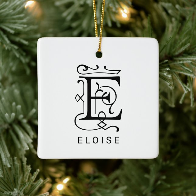 Enfeites de natal de Monograma Elegante (Árvore)
