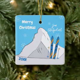Enfeites de natal de montanha e Souvenir de Esqui