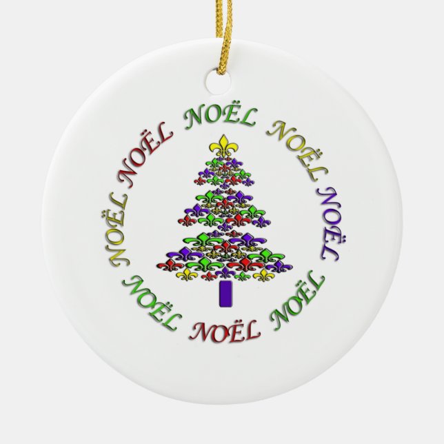 Enfeites de natal de Noel da árvore da flor de lis (Frente)