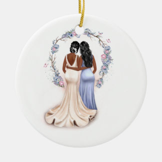 Enfeites de natal de Noiva e Bridesmaid Personaliz