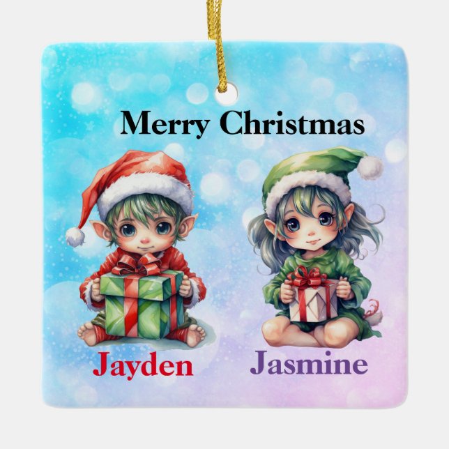 Enfeites de natal de nome personalizado (Frente)