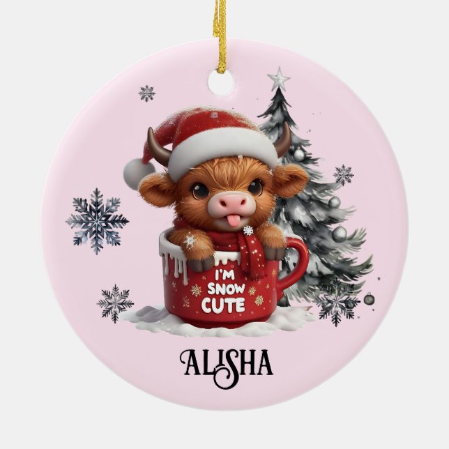 Enfeites de natal de nomes, sou uma vaca de terra  (Traseira)