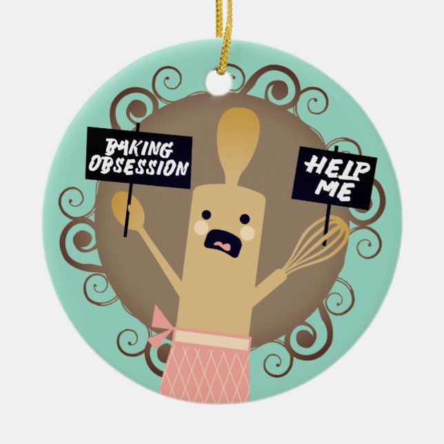 Enfeites de natal de obsessão personalizado de pan (Frente)