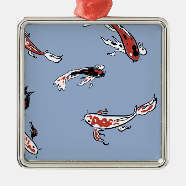 Enfeites de natal de Padrão de Peixe Koi Carp (Frente)