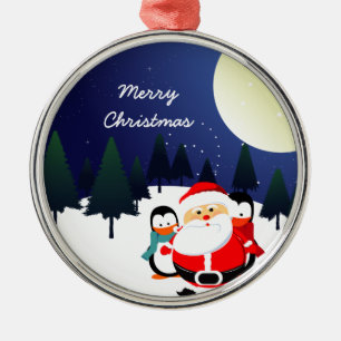 Enfeites de natal de Papai Noel e pinguins