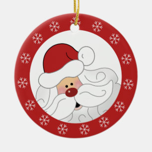 Enfeites de natal de Papai Noel {floco de neve