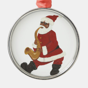 Enfeites de natal de Papais noeis Afro-Americanos