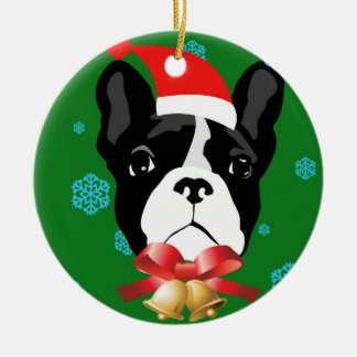 Enfeites de natal de Papais noeis para Bulldog Fra