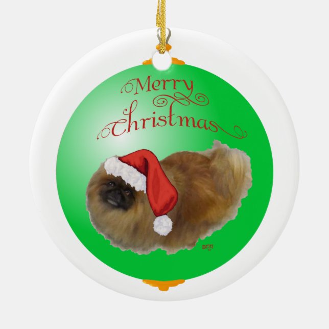 Enfeites de natal de Pekingese (Traseira)