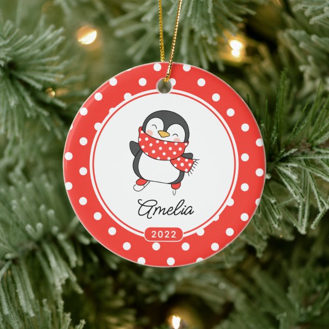 Enfeites de natal de Raparigas Pinguins de Patinaç (Árvore)