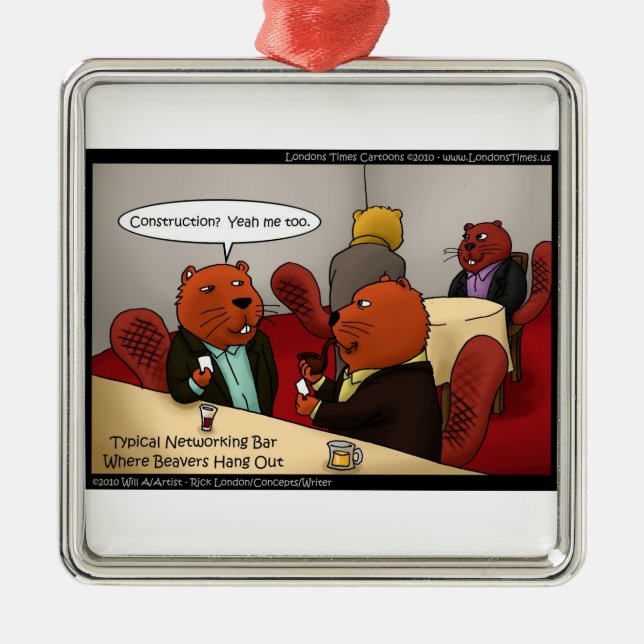 Enfeites de natal de rede Beaver (Frente)