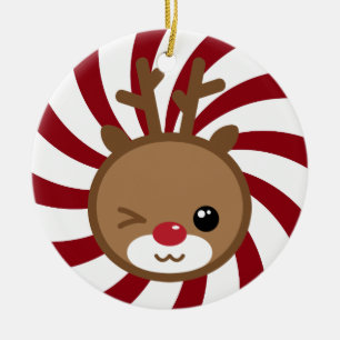 Enfeites de natal de Reindeer Kawaii