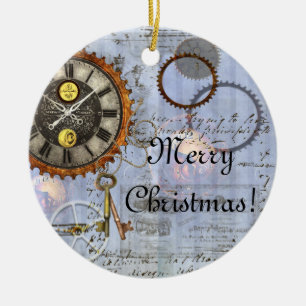 Enfeites de natal de Relógio Steampunk