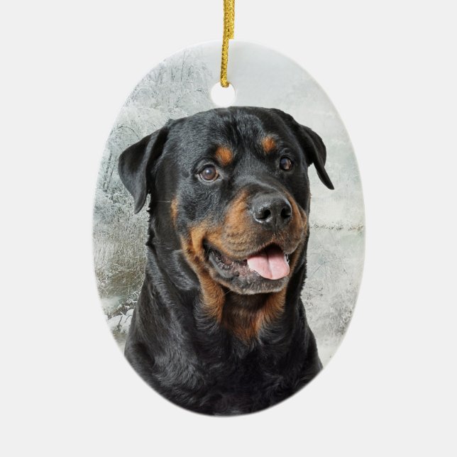 Enfeites de natal de Rottweiler (Frente)
