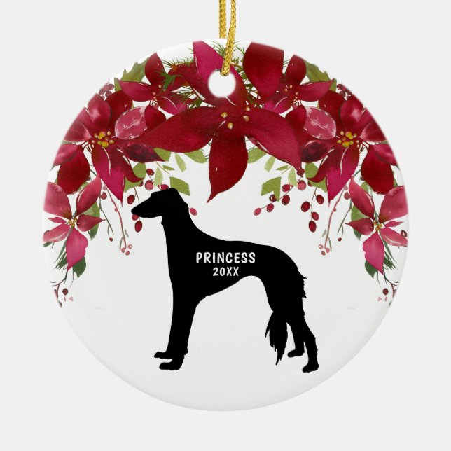 Enfeites de natal de Saluki (Frente)