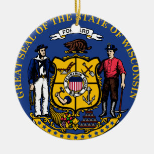 Enfeites de natal de Selo do Estado de Wisconsin