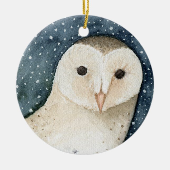 Enfeites de natal de Snowy Owl (Frente)