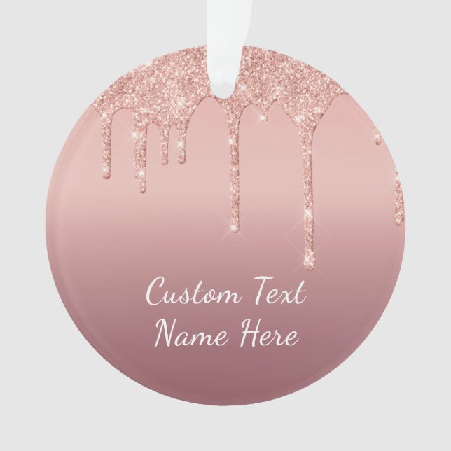 Enfeites de natal de Texto Personalizado da Glitte (Frente)