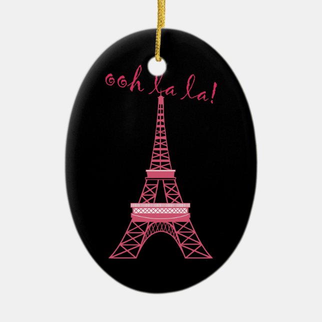 Enfeites de natal de Torre Eiffel de Paris Persona (Frente)