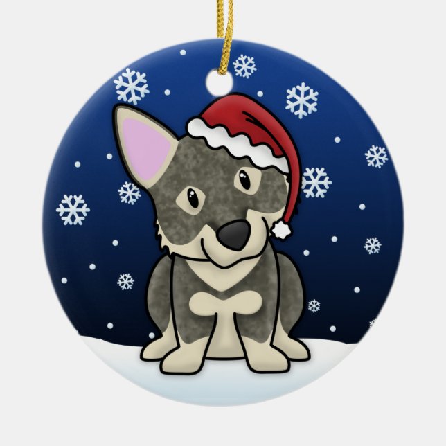 Enfeites de natal de Vallhund do sueco dos (Frente)