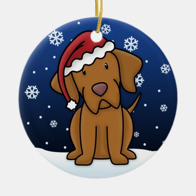 Enfeites de natal de Vizsla dos desenhos animados (Frente)