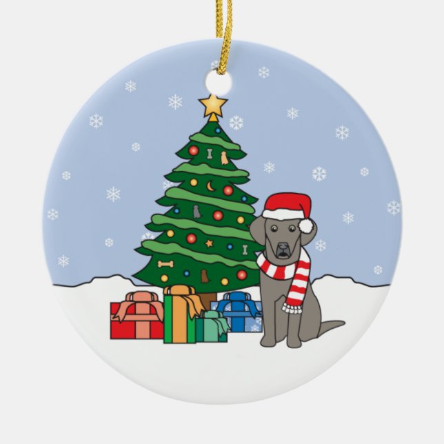Enfeites de natal de Weimaraner (Frente)