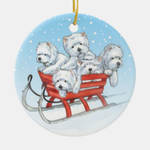 Enfeites de natal de Westie por Borgo