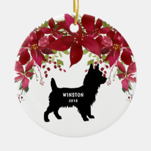 Enfeites de natal de Yorkie com nome e ano