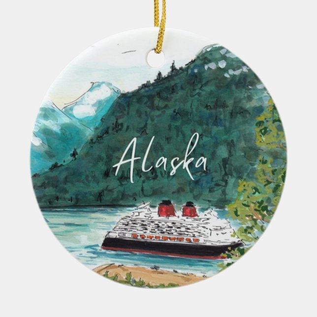 Enfeites de natal do Alaska Cruise (Frente)