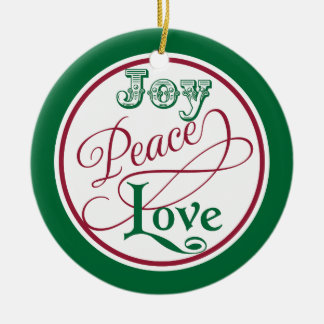 Enfeites de natal do amor da paz da alegria