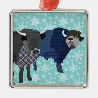 Enfeites de natal do azul dos iaques