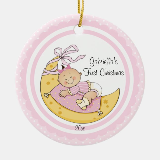 Enfeites de natal do bebê da lua do bebé os (Frente)