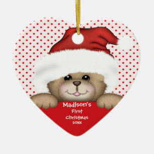 Enfeites de natal do bebê do urso do papai noel o