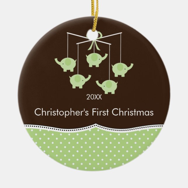 Enfeites de natal do bebê móvel do elefante os (Frente)