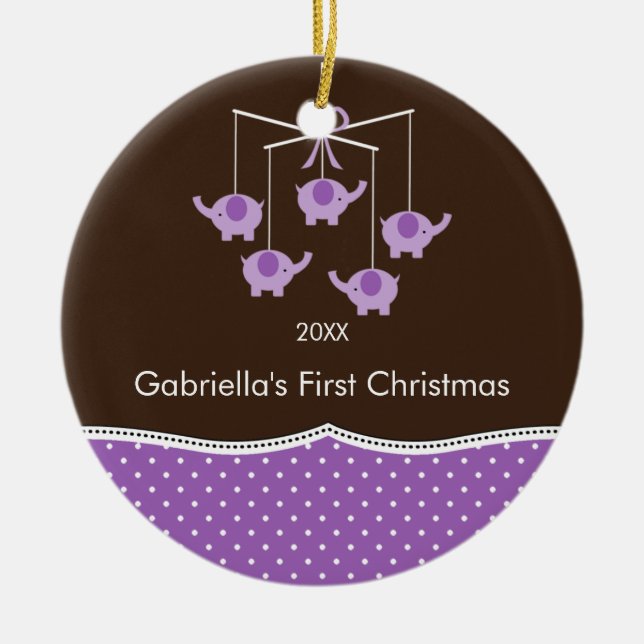 Enfeites de natal do bebê móvel do elefante os (Frente)