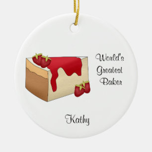 Enfeites de natal do bolo de queijo da morango