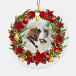 Enfeites de natal do cão da aguarela
