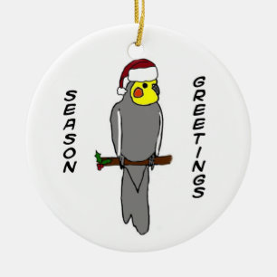 Enfeites de natal do Cockatiel dos cumprimentos da
