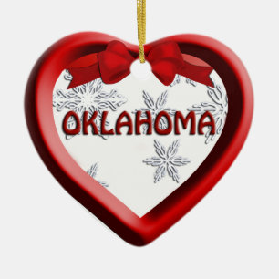 Enfeites de natal do Coração de Oklahoma Snowfla