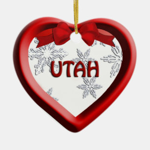 Enfeites de natal do Coração Snowflake de Utah