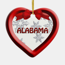 Enfeites de natal do Coração Snowflake do Alabama