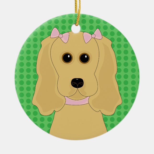 Enfeites de natal do design do cão de cocker (Frente)