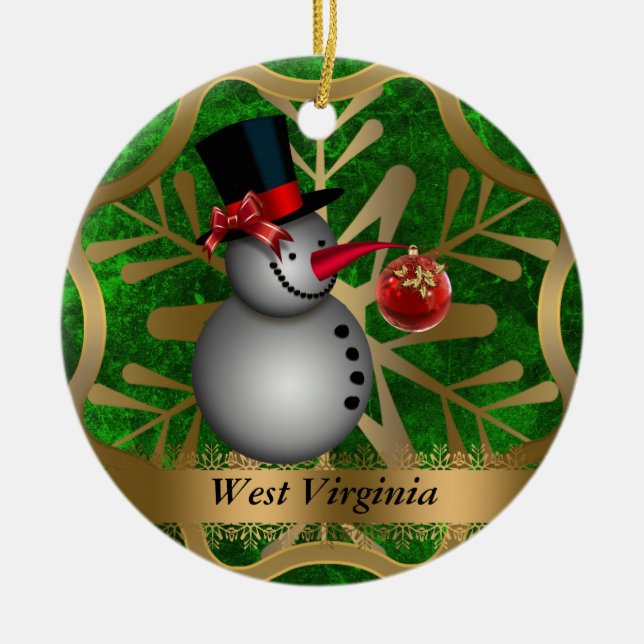 Enfeites de natal do Estado da Virgínia Ocidental (Frente)
