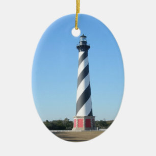 Enfeites de natal do farol OBX NC de Hatteras