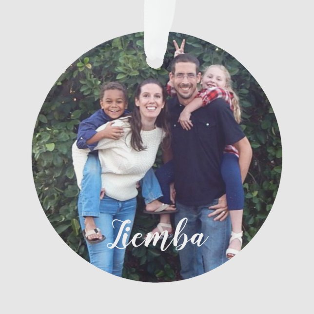 Enfeites de natal do feriado da foto de família (Frente)