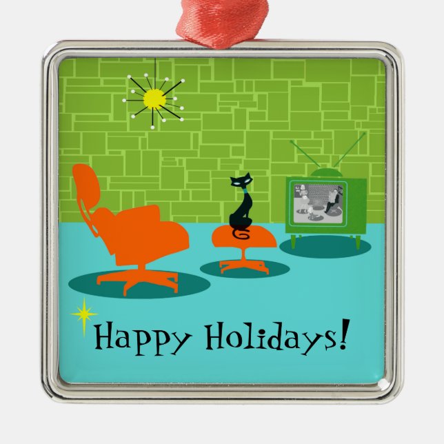 Enfeites de natal do Gatinho de Idade do Espaço Re (Frente)