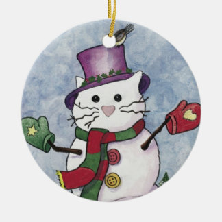 Enfeites de natal do gato da neve