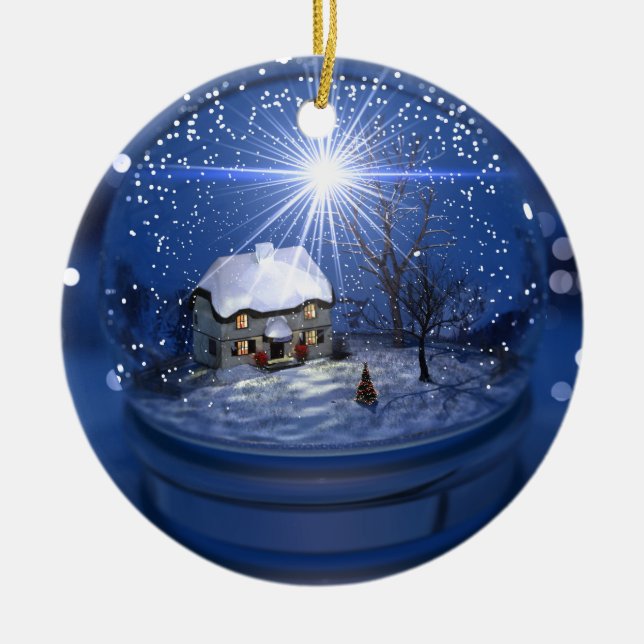 Enfeites de natal do globo da luz das estrelas (Frente)